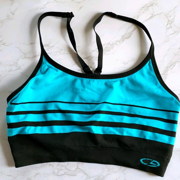 Champion Other - 4/$15 Turquoise and black stripe sports bra